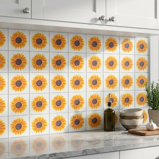 Modern Watercolor Sunflower Tile (Creator Uploaded)
