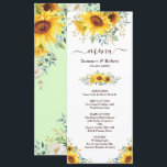 Modern Watercolor Sunflower Wedding Menu Card<br><div class="desc">This classy wedding menu card will surely brighten up your wedding day. The design features beautiful watercolor sunflowers and lush greenery complimented with modern and stylish lettering. Use the text fields to personalize the menu with your own wording and details. The background color of the card is set to white,...</div>