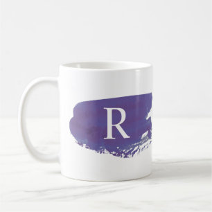 Modern Watercolor Swash Monogram Coffee Mug