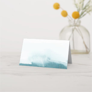 Modern Watercolor   Teal Buffet Food Label Cards