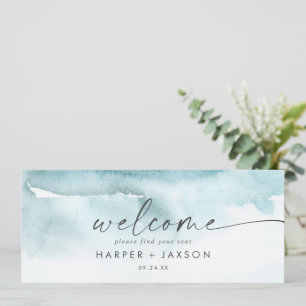 Modern Watercolor Teal Hanging Seating Header