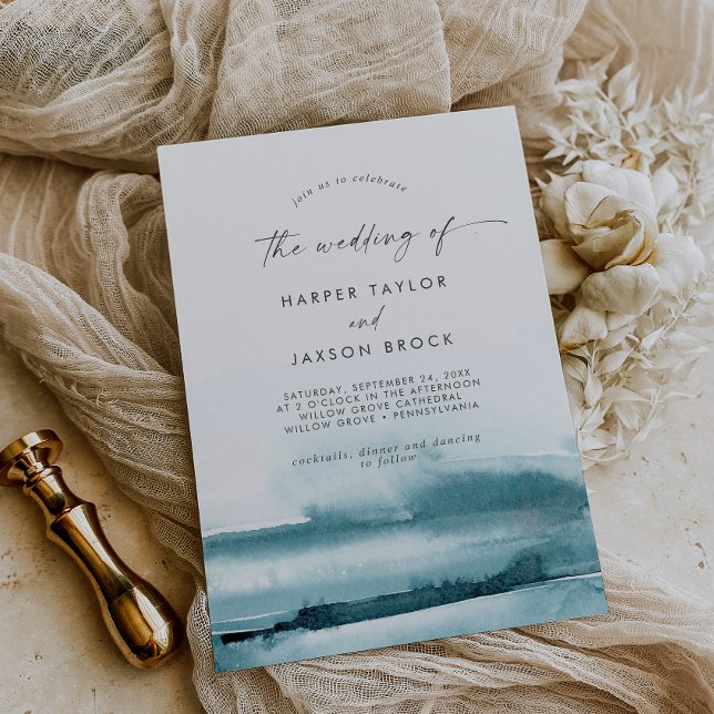 Modern Watercolor | Teal The Wedding Of Invitation (Creator Uploaded)