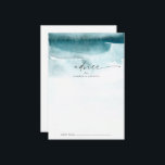 Modern Watercolor | Teal Wedding Advice Card<br><div class="desc">This modern watercolor teal wedding advice card is perfect for a stylish contemporary wedding and can be used for any event. The minimalist, classic and elegant design collection features simple water colour paint brush strokes in pretty jewel tones. These advice cards can be used as a guestbook alternative for a...</div>