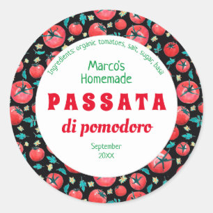 Modern watercolor tomato sauce food label