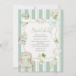 Modern Watercolor Tropical Beach Palm Serenity San Invitation