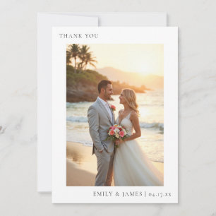 Modern Watercolor Tropical Beach Wedding Thank You Card