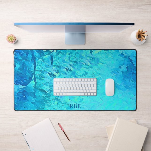 Modern Watercolor Tropical Ocean Theme Design Desk Mat (Office 1)