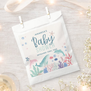 Modern Watercolor Under the Sea Baby Shower Favour Bag
