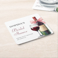 Modern Watercolor Vino Before Vows Bridal Shower