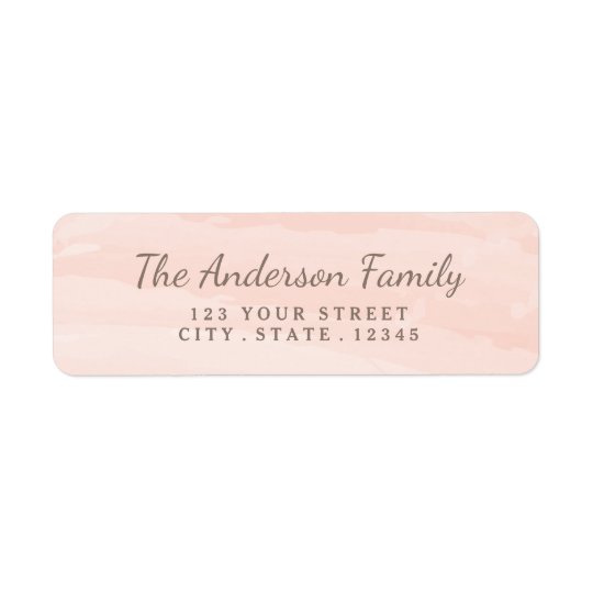 Modern Watercolor Wash | Blush Return Address Return Address Label