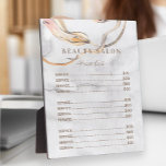 Modern watercolor washed grey salon price list plaque<br><div class="desc">Copper gold and blush abstract hand painted shapes on a light grey washed watercolor background making a modern sophisticated salon price list plaque with modern minimal typography script. Easy to personalize with your details! Ideal for makeup artists, cosmetologists, personal stylists, hairstylists, beauty specialists, nail technicians, interior designers, lifestyle bloggers, boutique...</div>