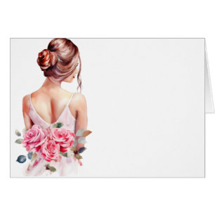 Modern Watercolor Wedding Bridal Shower Table card