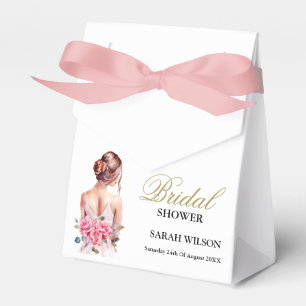 Modern Watercolor Wedding Gown Bridal Shower Favor Box
