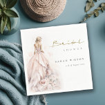 Modern Watercolor Wedding Gown Bridal Shower Napkin<br><div class="desc">If you need any further customization please feel free to message me on yellowfebstudio@gmail.com.</div>
