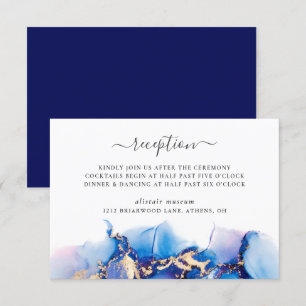 Modern Watercolor Wedding Reception Card