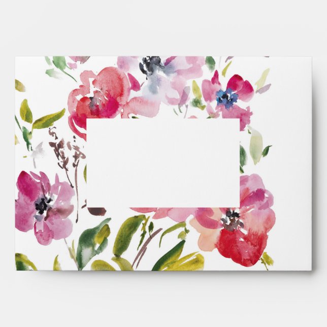 Modern Watercolor Wildflower  Design Envelope (Front)