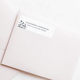Modern Watercolor Wildflowers Return Address
