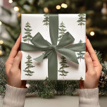 Modern Watercolor Winter Pine Green Tree Christmas Wrapping Paper<br><div class="desc">Add a natural and elegant touch to your holiday gifts with this modern watercolor wrapping paper. Featuring a design of evergreen Christmas trees in shades of green, this festive wrapping paper is perfect for wrapping presents for family, friends, or colleagues. Made with high-quality material and durable print to make your...</div>
