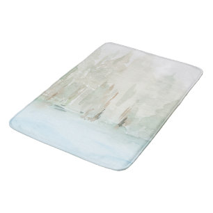 Modern Watercolor Woodland Scene Bath Mat