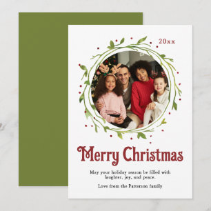 Modern Watercolor Wreath Family Photo