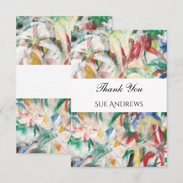Modern Watercolour Abstract Thank You  Card (Front/Back)