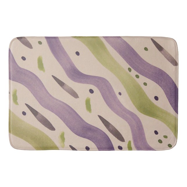 Modern Watercolour Design Bath Mat (Front)