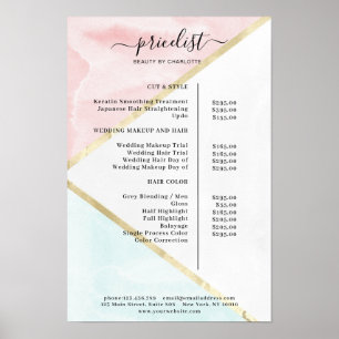Modern Watercolour Price List Poster