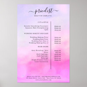 Modern Watercolour Price List Poster