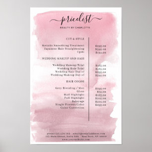 Modern Watercolour Price List Poster