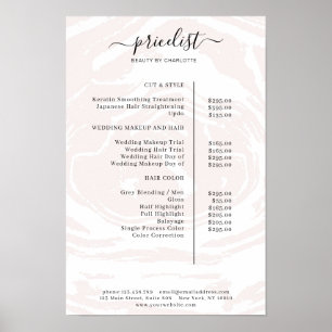 Modern Watercolour Price List Poster