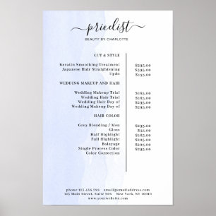 Modern Watercolour Price List Poster