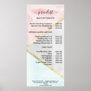 Modern Watercolour Style Pricelist Poster