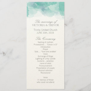 Modern Watercolour Wedding Program