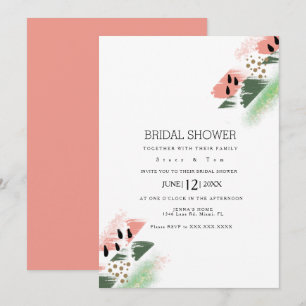 Modern Watermelon Abstract Artsy Bridal Shower Invitation