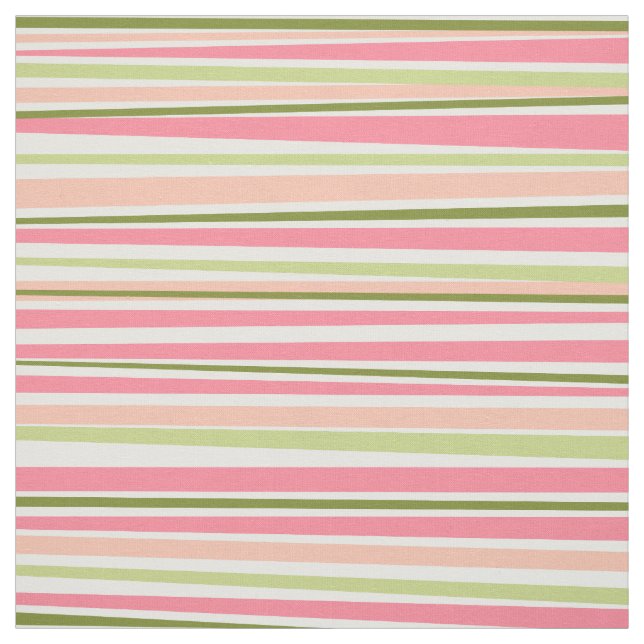 Modern watermelon colours stripes pattern fabric (Swatch)