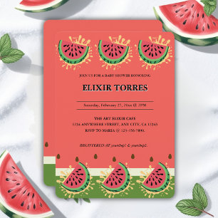 Modern Watermelon Splash Baby Shower Invitation