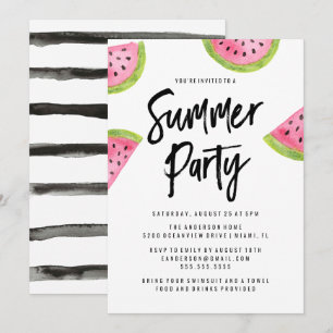 Modern Watermelon Summer Party Invitation