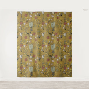 Modern Wattle floral design Flannel flower yellow Tapestry
