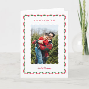 Modern wave folded Holiday Card