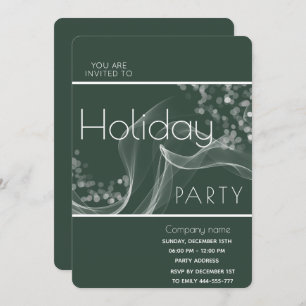 Modern wavy bokeh corporate Holiday party  Invitation