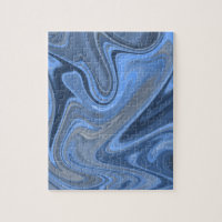 Modern Wavy Gradient Blue Water Marble