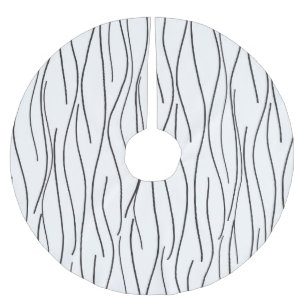 Modern Wavy Lineart Brushed Polyester Tree Skirt