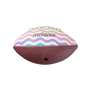 Modern Wavy Lines   Pastel Waves Personalized Mini Football