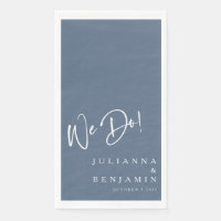 Modern We Do Elegant Custom Slate Blue Wedding