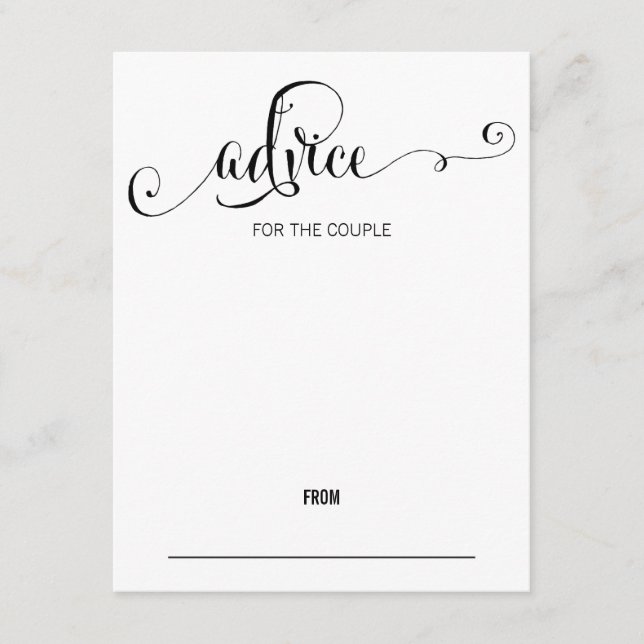 Modern We Do Script Wedding Advice Card (Front)