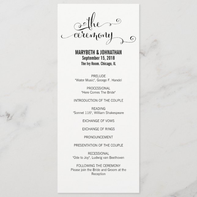 Modern We Do Script Wedding Program (Front)