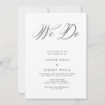 Modern We Do Wedding Invitation