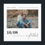 Modern We Got Hitched Photo Elopement Announcement<br><div class="desc">Stylish way to announce your elopement and invite your near and dear to celebrate! Can be fully customized to suit your needs. © Gorjo Designs. Made for you via the Zazzle platform. // Note: photo used is a placeholder image only. You will need to replace with your own photo before...</div>