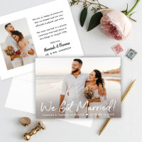 Modern We Got Married White Script Wedding Photo