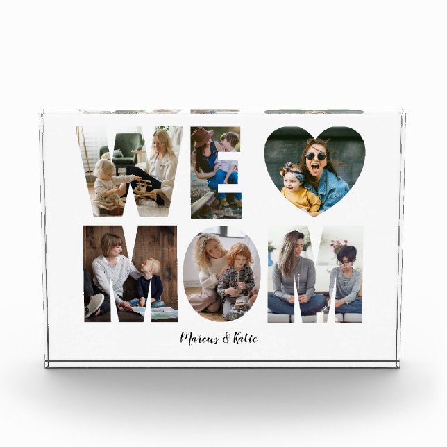Modern WE LOVE MOM Photo Collage Gift For Mom (Front)